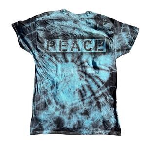 Tie-Dye Stenciled “Peace” Protest T-Shirt Unisex L